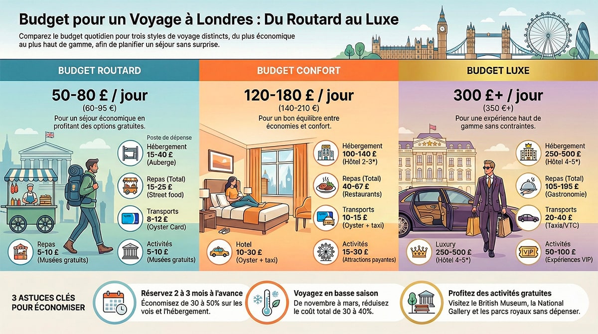 Budget pour un voyage à Londres Budget pour un voyage à Londres